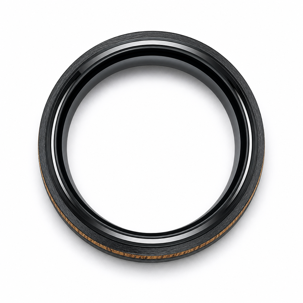 Bague Homme Noir Grain de Bois