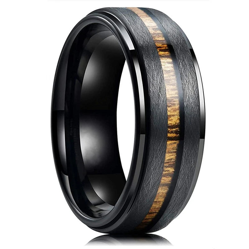 Bague Homme Noir Grain de Bois